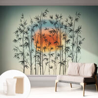 Tapete Vliestapete mit Kleber - modernes Design - Wohnungsdeko - geruchslos - langlebig Harmonischer Sonnenuntergang 312x219 cm