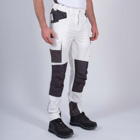 LEONARD PANTALON DE TRAVAIL 1241 Blanc , Gris 44 (1/5)