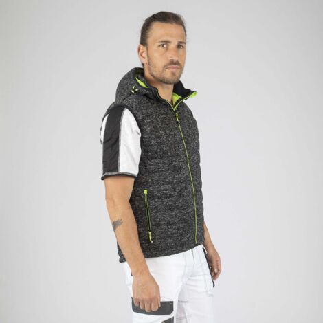 TEDDY GILET SANS MANCHES DE TRAVAIL 1131 Noir , Jaune fluo S (1/5)