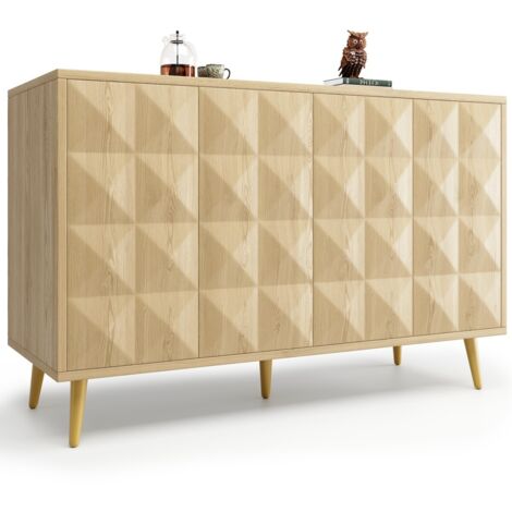 KOMFOTTEU Armoire De Stockage Multifonctionnelle, Buffet De Cuisine Avec 2 Placards à Portes & 2