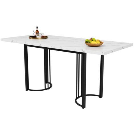Table extensible 140-179.5x80cm - Table à manger cuisine peu encombrante - Pieds noirs (1/5)