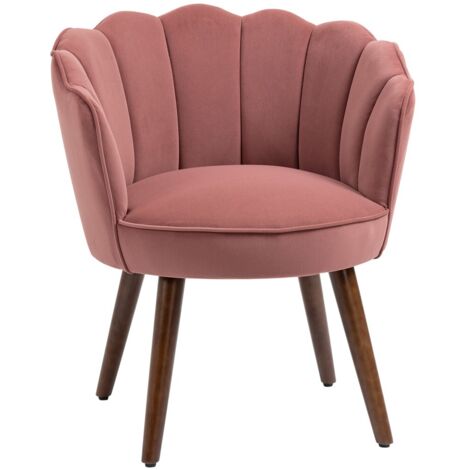 Chaise de salle à manger design en polyester et bois d'hévéa couleur rose dimensions 66x72x79cm parfaite pour cuisine ou salon (1/5)