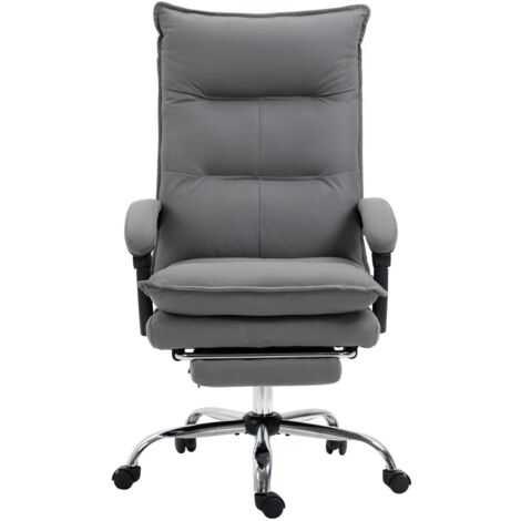 Chaise Bureau Vinsetto avec Fonction Massage, Réglable en Hauteur, Ergonomique et Confortable pour Poste de Travail en Gris Foncé (1/5)