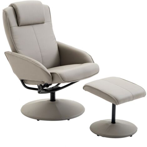 Fauteuil Relax Pivotant 360° Gris avec Repose-Pieds Intégré, Confort Maximal pour Salon, Dimensions L78 x l67 x H98 cm (1/5)