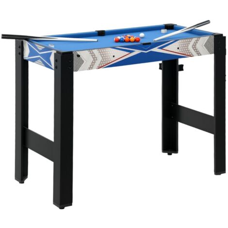 Table de ping pong 5 en 1 – Multifonction avec table de billard, hockey et tir à l'arc – Construction en MDF et plastique bleu (1/5)