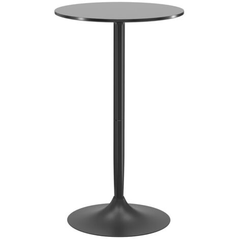 Table de salle à manger ronde en acier noir Ø60 x 102 cm moderne pour cuisine et salon gain de place (1/5)