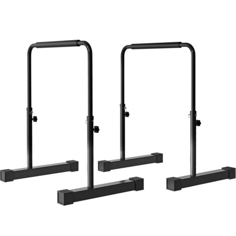 Matériel de musculation Barres de Dip Réglables 80-100 cm en Acier Noir Stables et Antidérapant pour Musculation (1/5)