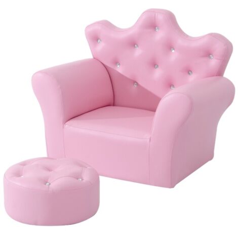 Canapé Enfant avec Ottomane Canapé de Jeu Princesse Mini Canapé Coin Câlin Doudou Rose pour Chambre dEnfant Salle de Jeux (1/5)