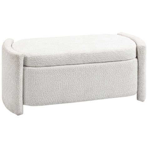 Chaise Banc Rembourré Velours Crème avec Rangement 105x44x45 5 cm Espace de Stockage Intérieur Design Moderne Salon Chambre (1/5)