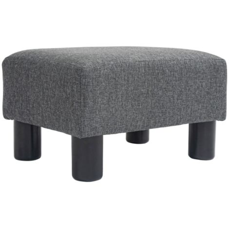 Pouf Ottoman Design avec Repose-Pieds Intégré - Style Moderne en Tissu Lin Gris Foncé - Rembourré et Confortable (1/5)