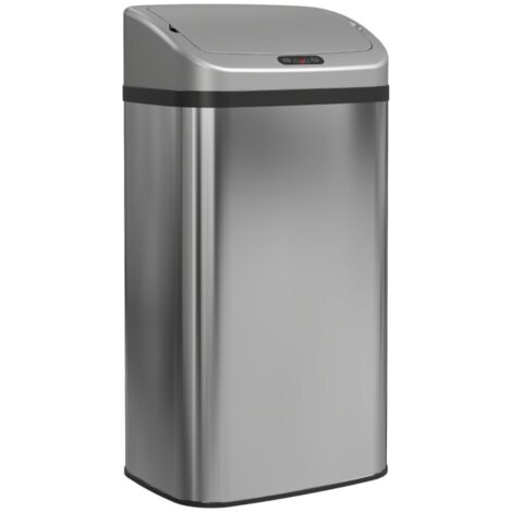 Poubelle de cuisine-48 L-Acier inoxydable-Fermeture automatique-Capteur de mouvement-Design moderne (1/5)