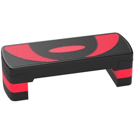 Steps d'aérobic et de fitness - Stepboard réglable 3 hauteurs 10-15-20 cm - Capacité 150 kg - Usage intérieur-extérieur - Rouge (1/5)