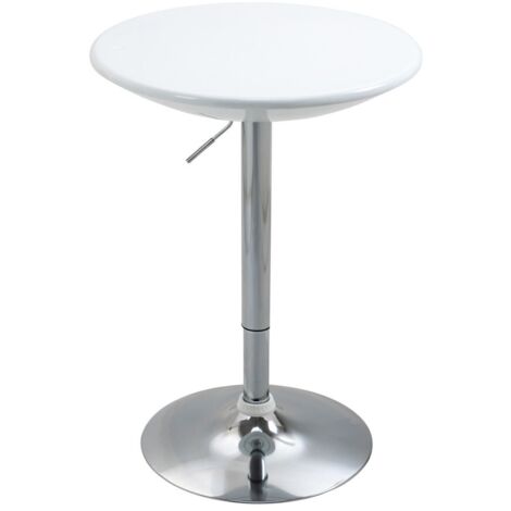 Table de salle à manger réglable en hauteur - Moderne - Métal et ABS blanc - Ø61 x 61 x 76-97 (cm) pour cuisine salon (1/5)