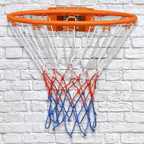 Panier de basket mural-ressort double-toile orange résistante aux intempéries-45x45x10(cm)