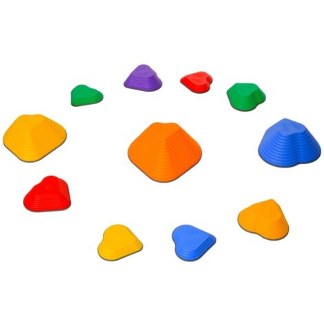 Dalles d'équilibre jardin 11 pcs - Empilables & antidérapantes - Intérieur/extérieur - Pour enfants - Légères et colorées (1/5)