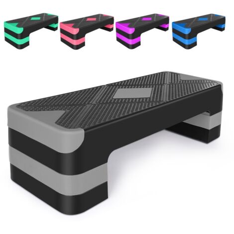 Steps d'aérobic et de fitness-Plateforme réglable 4"-6"-8"-Hauteur totale 68.5cm-Antidérapante-Stable-68.5x27.94x20(cm)