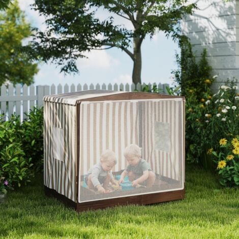 VEVOR Bac à Sable Carré En Bois Avec Auvent Ajustable – 1455x1200x1200 Mm – Pour 2 à 4 Enfants