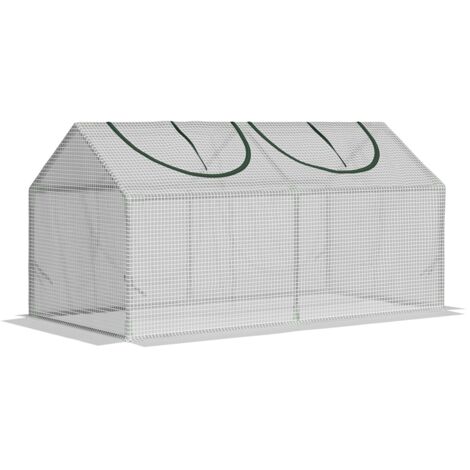Serre Tunnel 120x60x60cm avec Fenêtre, Polyéthylène - Serre à Tomates, Châssis Froid pour Jardin - Blanc (1/5)