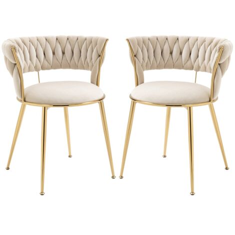 Chaise de salle a manger velours-Ensemble 2-Rembourree-Accoudoirs-Dossier forme doigt-Confort salon chambre-57x43x70(cm) (1/5)