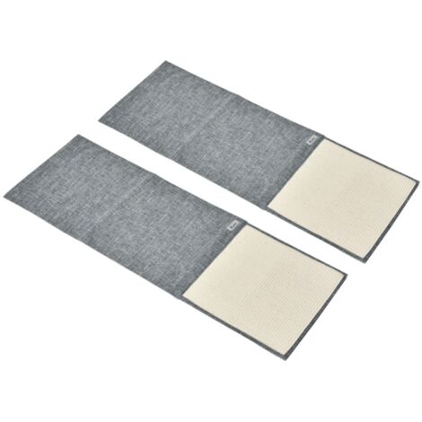 Griffoir Sisal Lot de 2 Tapis - Grattoir Chat Gris 130x45x0,3 cm pour Protéger Canapés et Fauteuils (1/5)