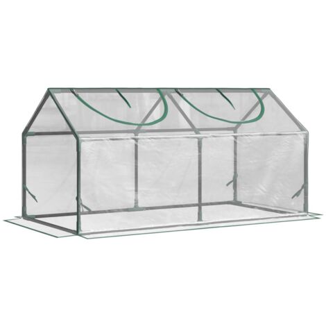 Serre de jardin aluminium 120x60x60cm, fenêtre et toit PVC transparent - Pour tomates, plantes et châssis froid, culture protégée (1/5)