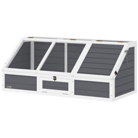 Terrarium extérieur sans fond pour tortues, facile à ouvrir, gris clair - Enclos sécurisé et pratique 120x55x50cm