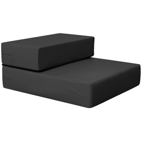 Escalier pliable pour chien/chat 2 marches noir 45x39x20cm avec tapis accès facile au canapé lit pour animal senior
