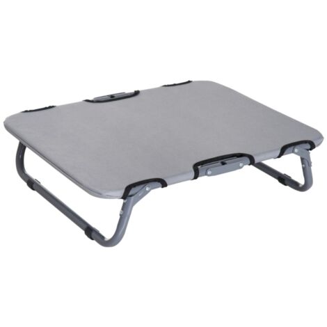 Lit Pliable Extérieur Chien Chat - Couchage Gris 59x46x15 cm - Anti-humidité pour Terrasse Jardin Véranda - Lavable (1/5)