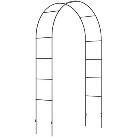 Arche de Jardin Métal Noir 140x40x240cm - Pour Rosiers Grimpants - Support Plantes pour Clôture ou Allée Décoration (1/5)