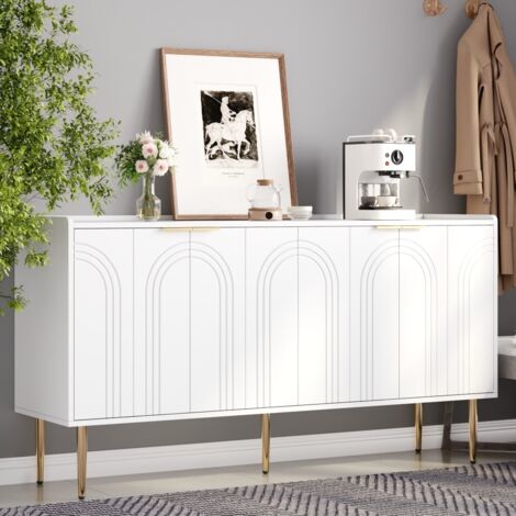 Buffet et enfilade-Armoire rangement moderne-Design simple et epure-Structure robuste-Pour espace salon-140x38x75(cm) (1/5)