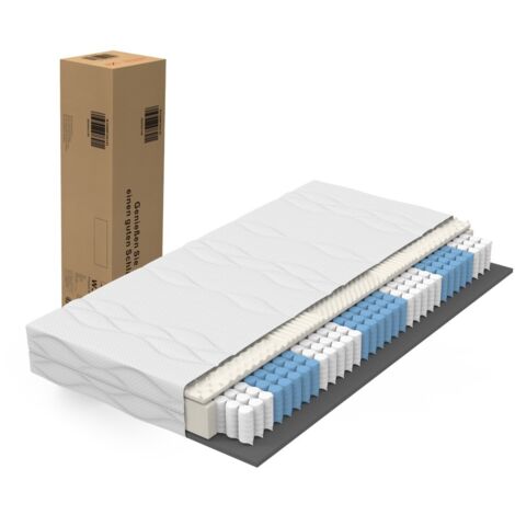 Matelas mousse à ressorts ensachés-ergonomique 7 zones-fermeté H3-certifié Öko-Tex-fabriqué en Chine-90x200x20(cm) (1/5)