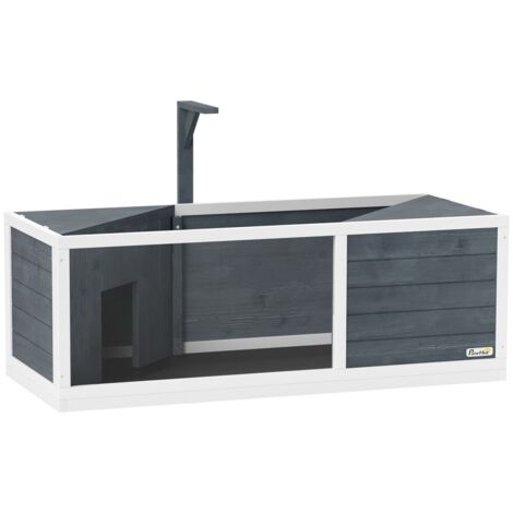 Cage pour rongeur-Avec 2 Maisons et Toit Ouvrant-Support Lampe-Face Transparente-120x50x40(cm) (1/5)