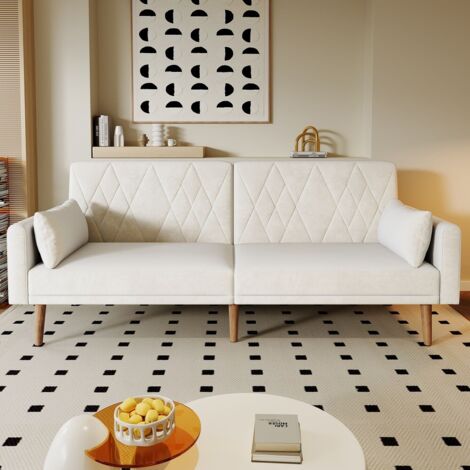 Canapé-lit-2-places-en-velours-pour-salon-chambre-guest-room-mécanisme-de-couchage-190x75x82cm (1/5)