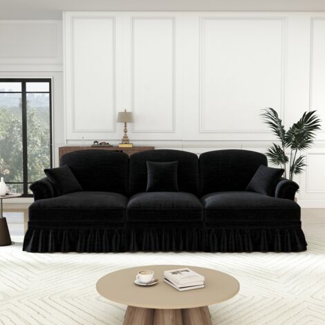 ZINUS Pascal Sofa Avec Ports USB | Style Années 50 | Montage Facile Et Sans Outils | Coussins Capitonnés | Accoudoirs Tuxedo | Pieds Fuselés | Sofa Dans Une Boîte | Avoine