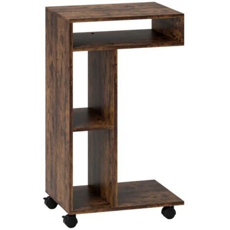 Desserte de cuisine-Table d'appoint mobile-3 étagères-4 roulettes-Rustique marron-40x30x69cm (1/5)