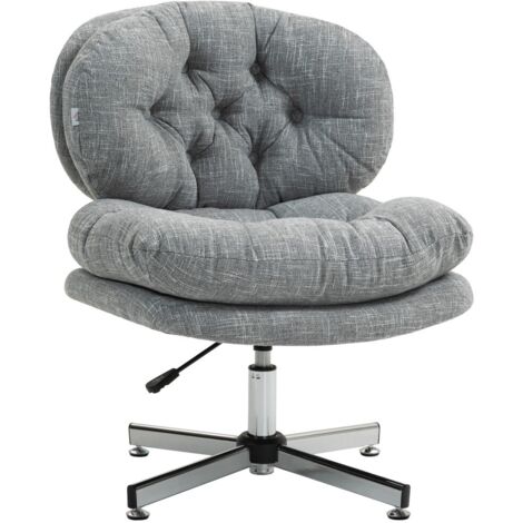 Chaise de bureau ergonomique à bascule-assise rembourrée-lin réglable en hauteur-65x65x84-94cm (1/5)