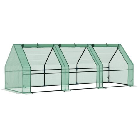 Serre de jardin châssis froid vert 270x90x90cm - Idéal balcon, potager et plantes, structure robuste pour culture protégée (1/5)
