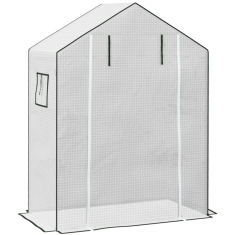 Serre tunnel professionnelle-PE renforcé avec protection UV-Rideau et fenêtre latérale-140x73x190cm (1/5)