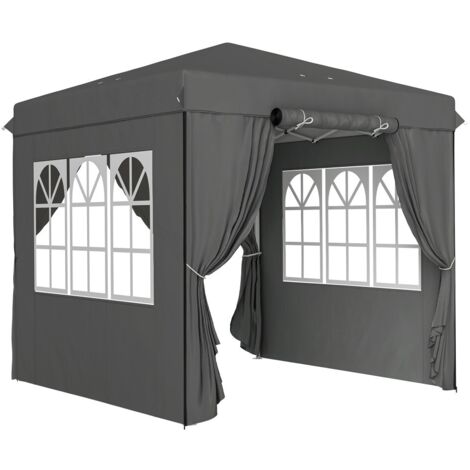 Accessoires pour kiosque,barnum,tonnelle et arche-Toit-Jardin-Pluie-Robuste-Hiver-Pop-Up-UV50-Pluie-4Cotes-Sac-250x250x268cm (1/5)
