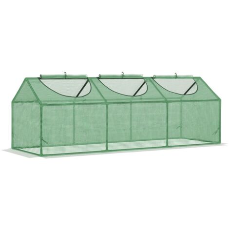 Serre de jardin fenêtre polyéthylène vert 180x60x60 cm, châssis froid et serre à tomates, idéal balcon terrasse légumes (1/5)