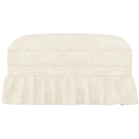 Tabouret de bar en chenille Textile-blanc-housse déhoussable avec repose-pieds intégré-90x56,5x49cm (1/5)