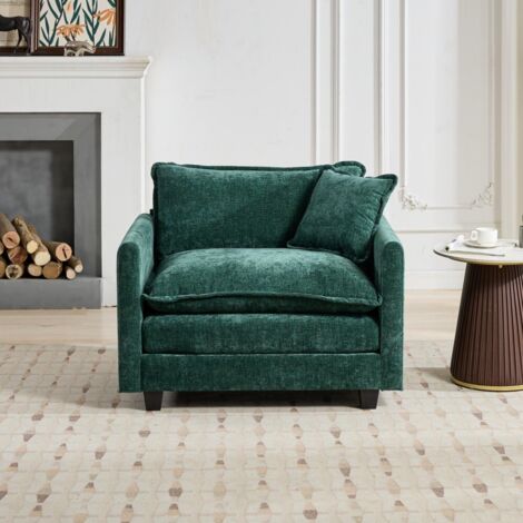 Canapé-modulable-2-places-design-confortable-tissu-chenille-vert-108x75x84cm (1/5)