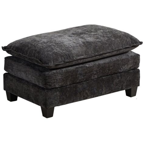 Pouf-Canape-Sectionnel-Moderne-Double-Coussin-Confortable-Rembourre-Tissu-Chenille-Noir-94x58x51cm (1/5)