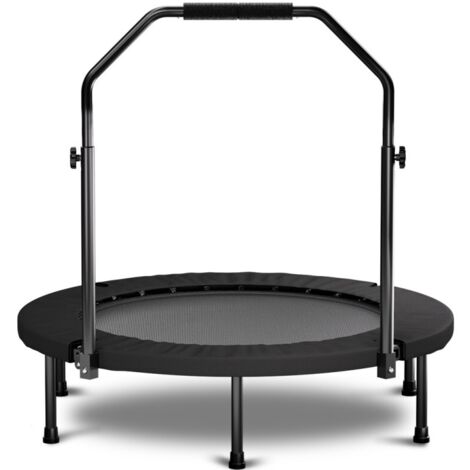 Trampoline pliable 101 cm noir avec poignée, ressorts standard, idéal pour le fitness et le divertissement à la maison (1/5)