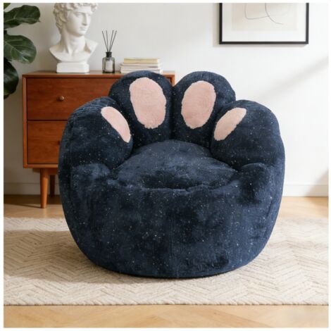 Fauteuil lounge design aux contours incurvés, ambiance ludique et raffinée, fauteuil détente 90x90x75cm - Bleu (1/5)