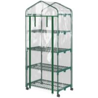 Serre Mini Serre Transparente Aluminium 69x50x165cm - 4 Étages - Pour Plantes, Châssis Froid - Jardin Balcon