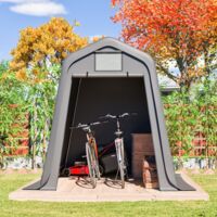Abri voiture polyvalent-Remise,abri vélo ou carport-PE étanche avec stores-Résistant UV et vent-Montage facile-245x183x217(cm)