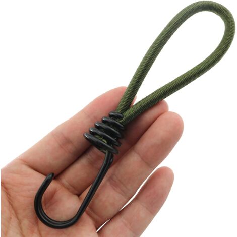 12 Ganci A Spirale Con Rivestimento Plastica - Per Corde Elastiche 8mm - Ideali Per Bagagli, Auto E Campeggio