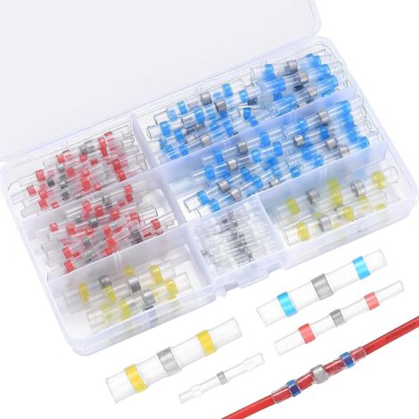 Connettori di testa, kit di connettori di testa elettrici isolati, set di terminali a crimpare isolati per cavi elettrici con connettore di testa in PVC da 60 pezzi con scatola