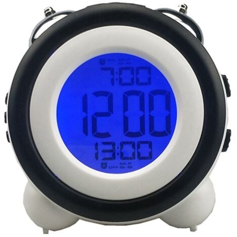Sveglia digitale a LED con funzione snooze, dimmerabile, da tavolo, nera, 12/24 ore, doppia sveglia elettrica/a batteria (entra in modalità di rispar | Leroy Merlin